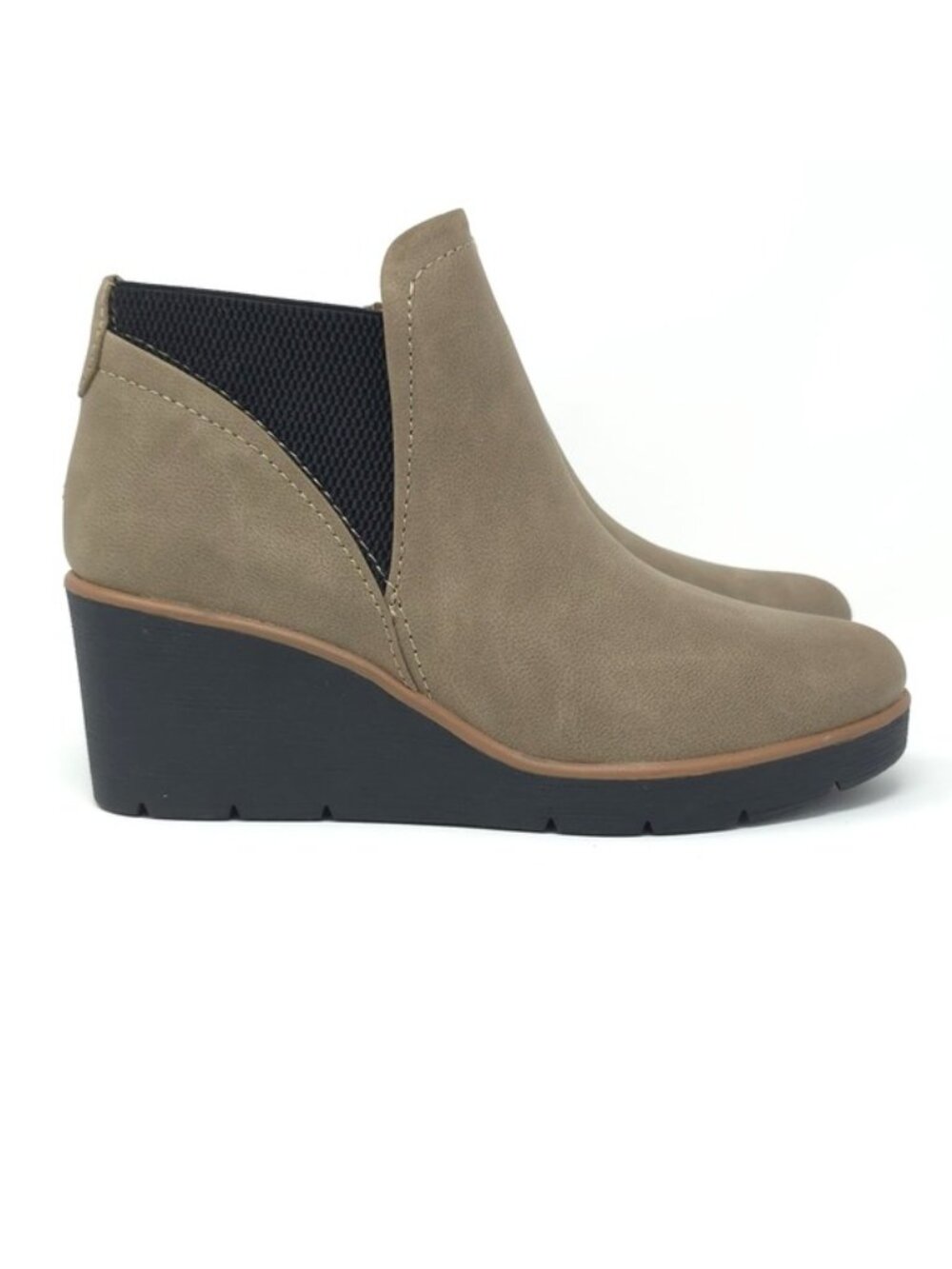 Naturalizer SOUL Affirm Water Resistant Wedge Ankle Bootie Taupe 7.5 M - Picture 3 of 13